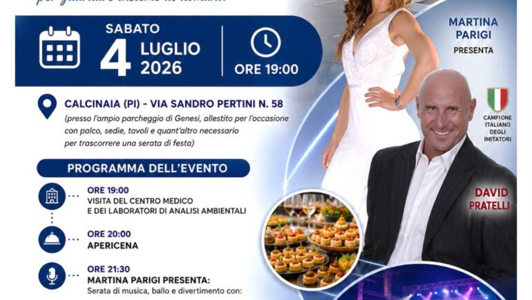 CALCINAIA  4 LUGLIO 2026 DAVID PRATELLI SHOW